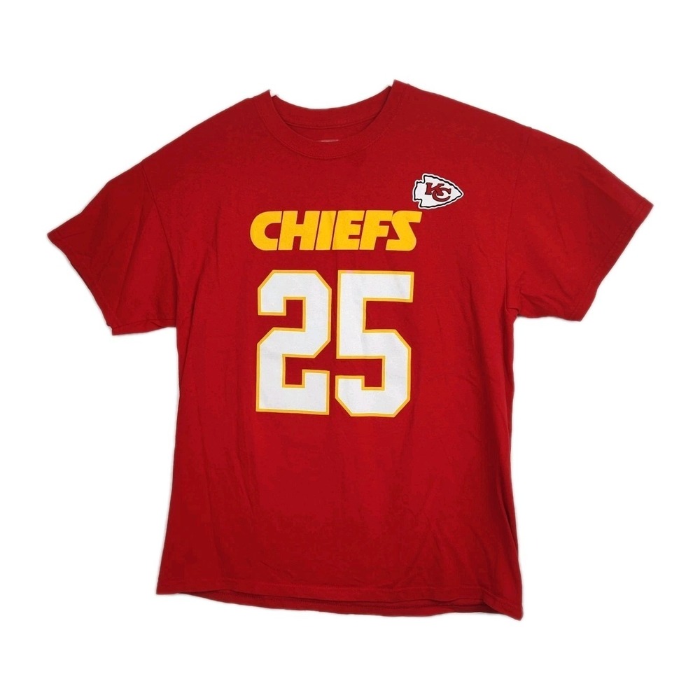 NFL Team Apparel Kansas City Chiefs T-shirt Men's L Red #25 Jamaal Charles